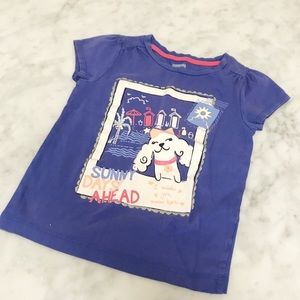 Gymboree purple tee- SUNNY DAYS AHEAD LOGO